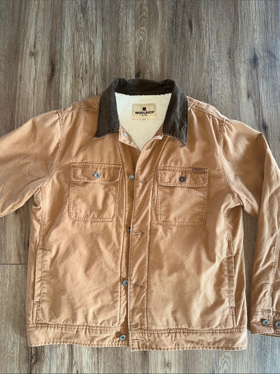 Woolrich Other - Woolrich Canvas Sherpa-Lined Field Jacket with Brown Corduroy Collar- like NEW